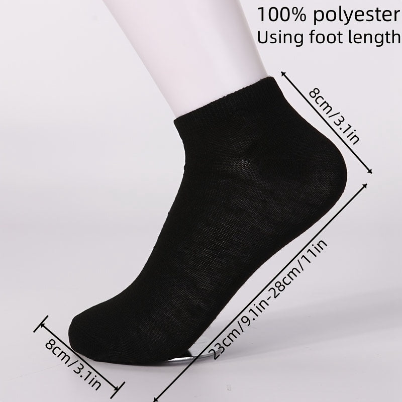 10/20 Pairs Unisex Ankle Socks Breathable Polyester Solid Colors Summer Thin Boat Socks
