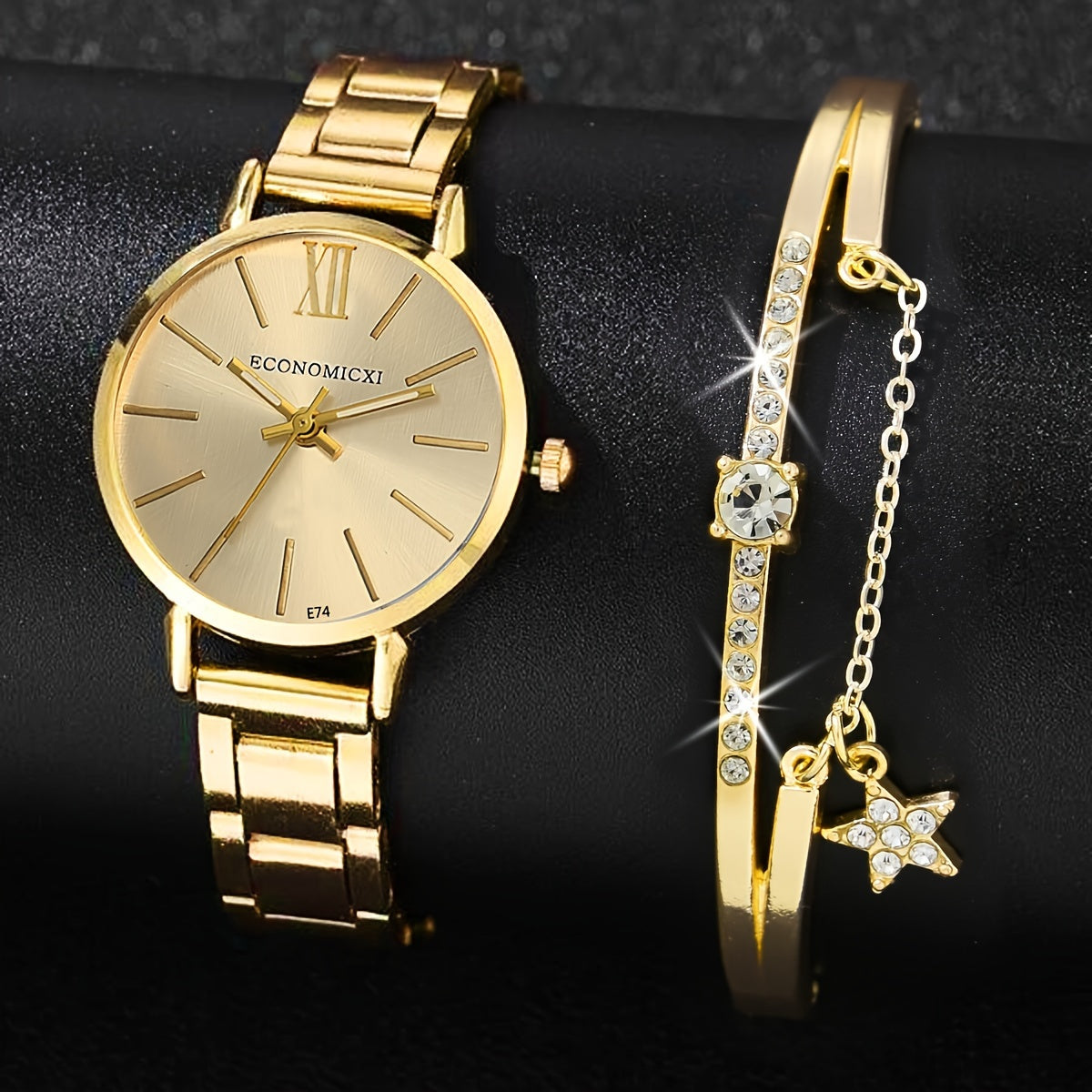 Ayollar uchun kvarts soat to'plami, zink alloy korpusi va taqinchoq bilan, bayram sovg'asi uchun