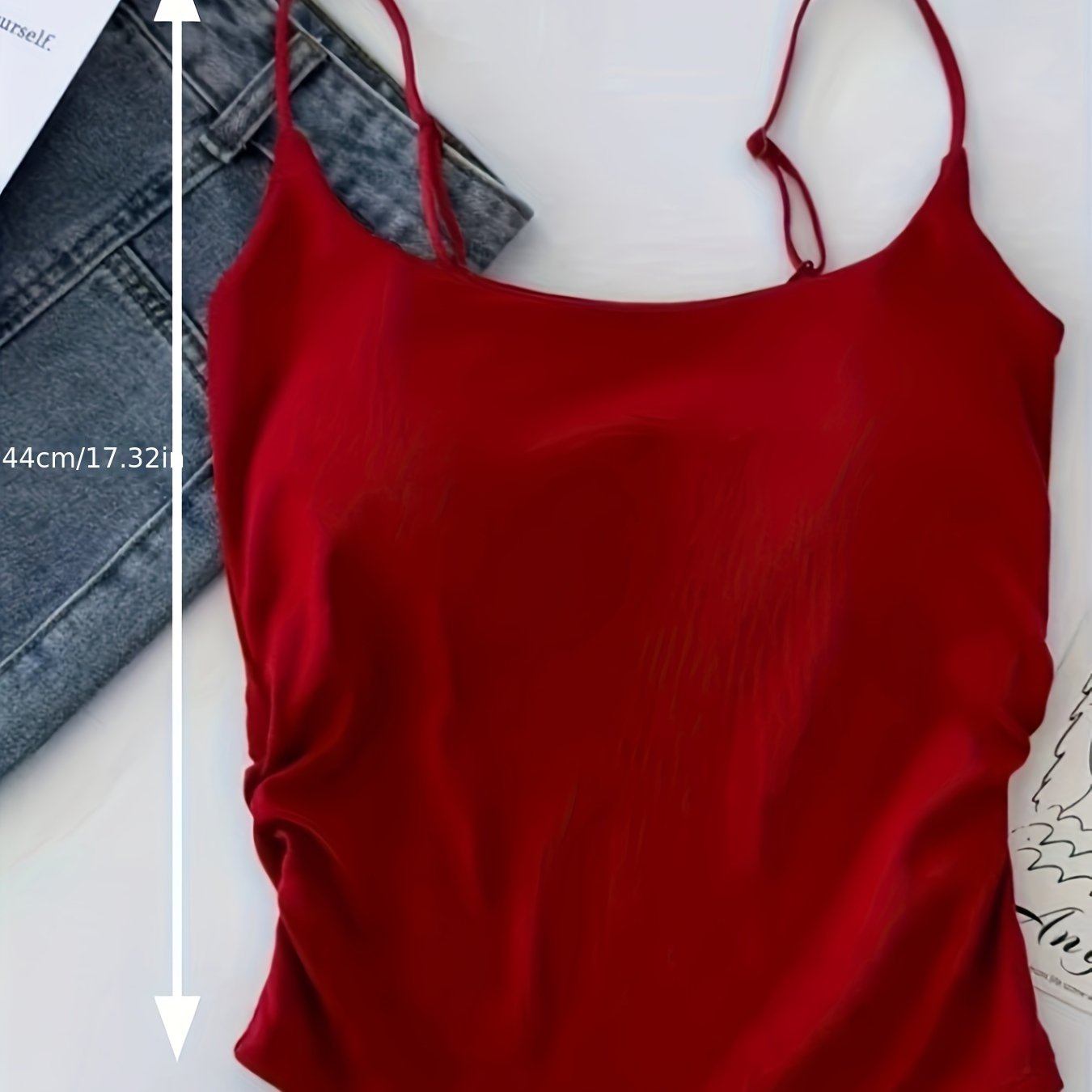 Girls' Viscose Pleated Strapless Camisole Bra with Fixed Breast Pads for 12-13 Years