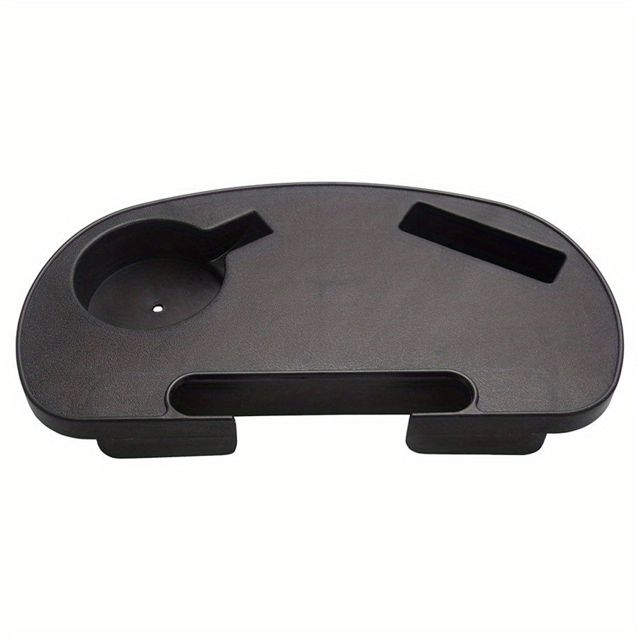 Black Cup Holder for Oval Zero Gravity Chairs with Phone Slot and Snack Tray