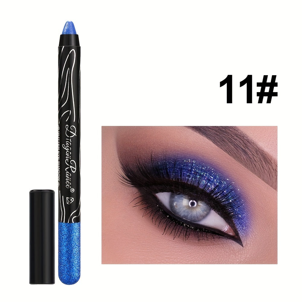 Women Shimmering Eyeshadow Pencil 2-in-1 Matte Glitter Brightening Contouring