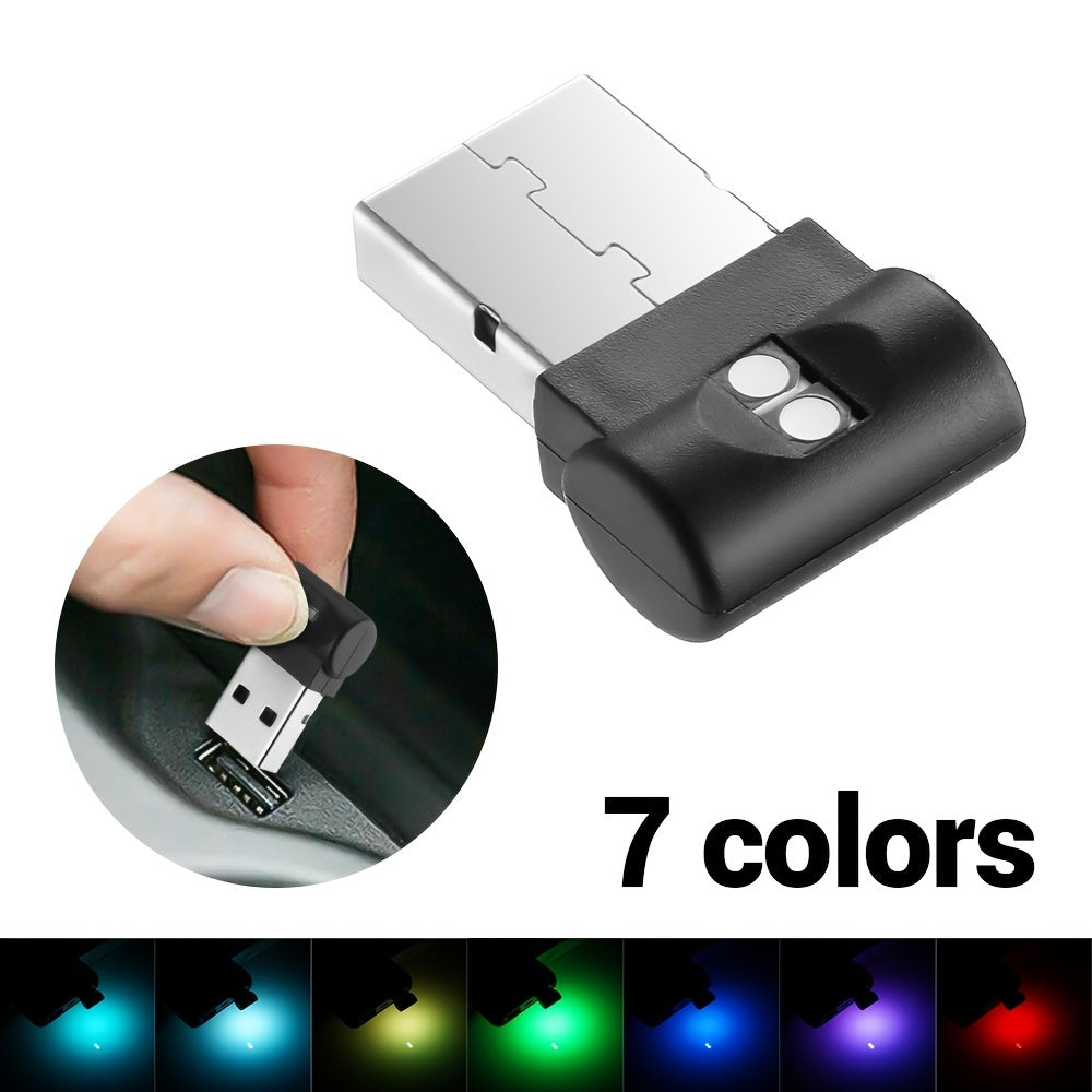 Luz ambiental mini USB lámpara decorativa de ambiente ajustable en siete colores