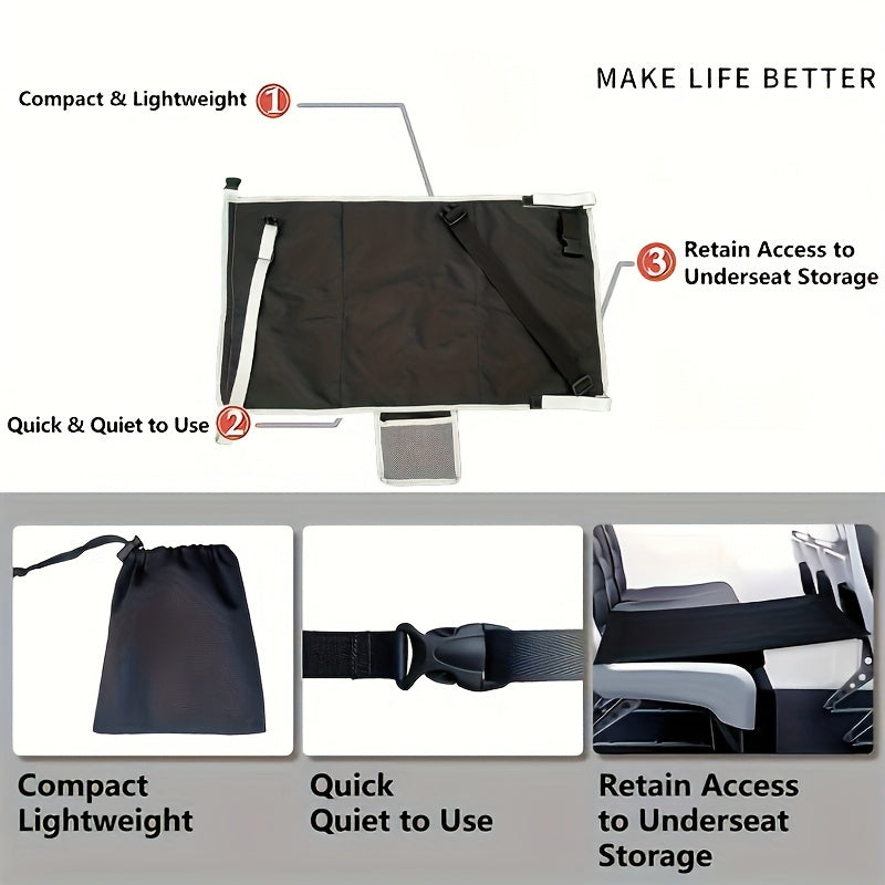 Travel Footrest for Airplane Seats Portable Foot Hammock Extender for Comfortable Travel