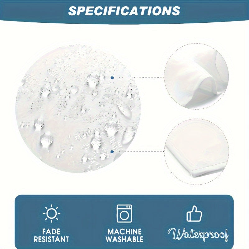 Christmas Themed Polyester Rectangular Tablecloth for Indoor and Outdoor Use