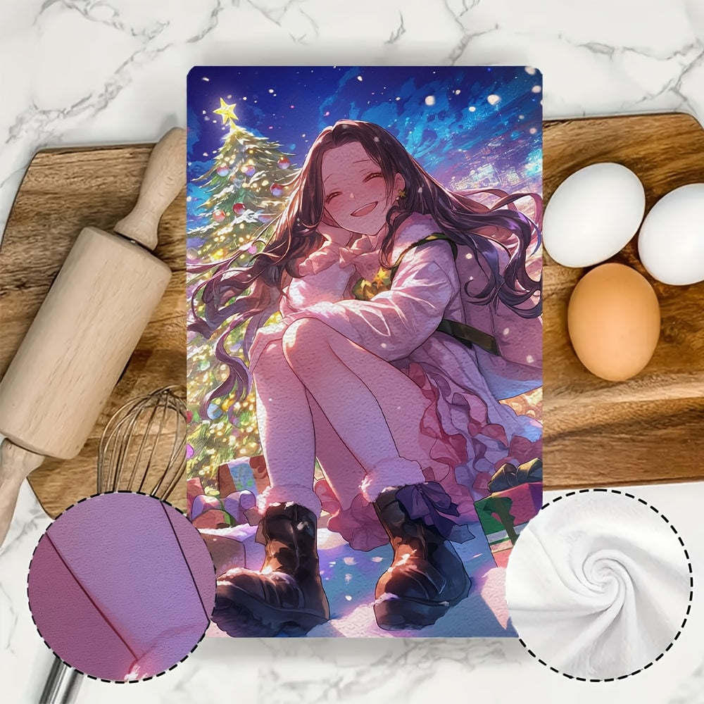 Пара из 2 ультрамягких кухонных полотенец, которые добавляют блеск вашим вечерам. Эти высокоабсорбирующие полотенца для посуды и рук идеально подходят для праздничного декора. Они стираются в машине и имеют размеры 40,64x60,96 см.