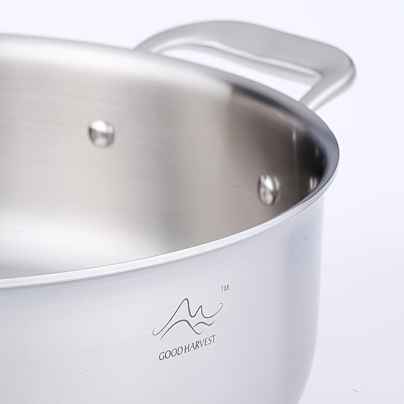 Juego de ollas de sopa de acero inoxidable con vaporera, 8L, compatible con inducción, apto para lavavajillas