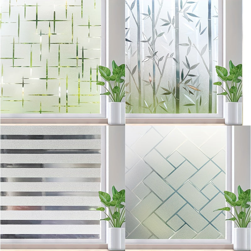 Frosted Glass Window Film 1pc Static Cling Heat Control UV Blocking for Doors Windows