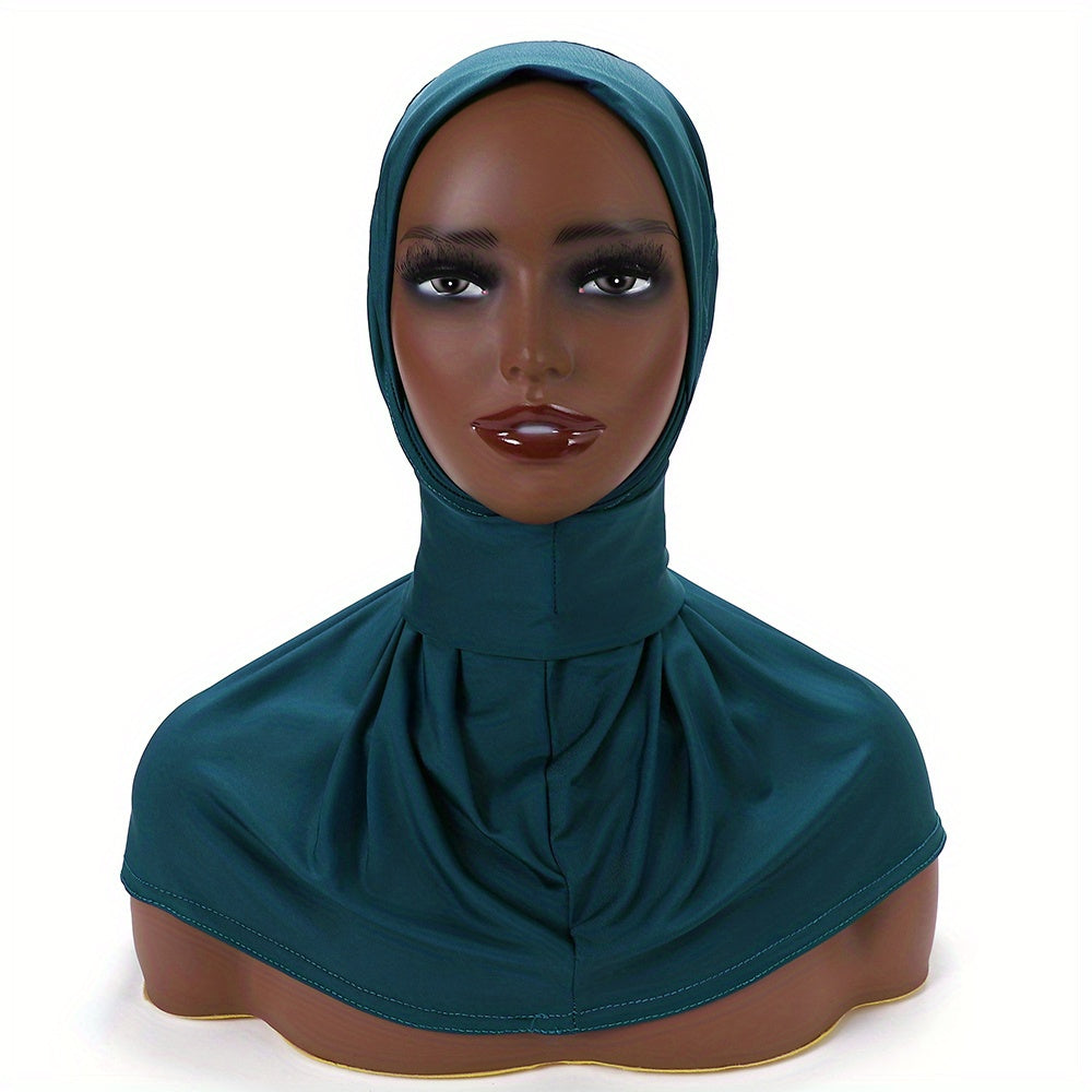 Solid Color Hijab for Women with Elastic Back and Snap Closure