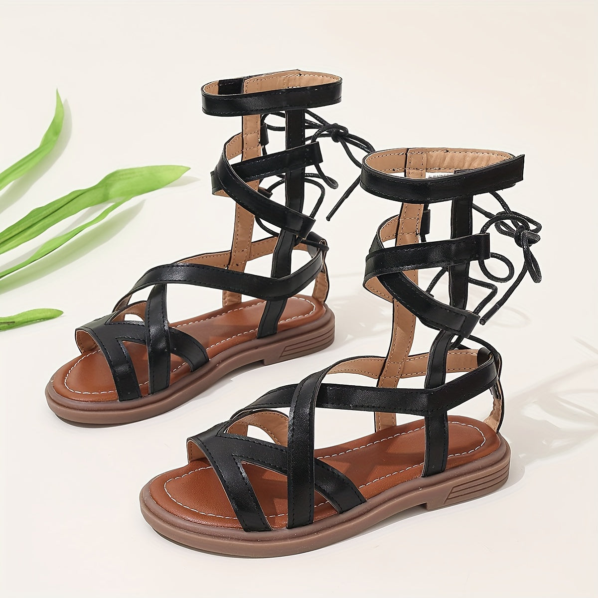 Girls Summer Open Toe Strap Sandals with Bow Non Slip Casual Shoes