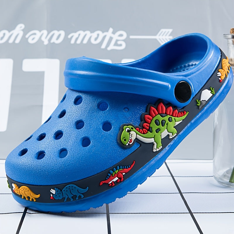 Kids' Unisex Cartoon Dinosaur Clogs Slip-On Shoes for Boys and Girls Ages 14 and Under