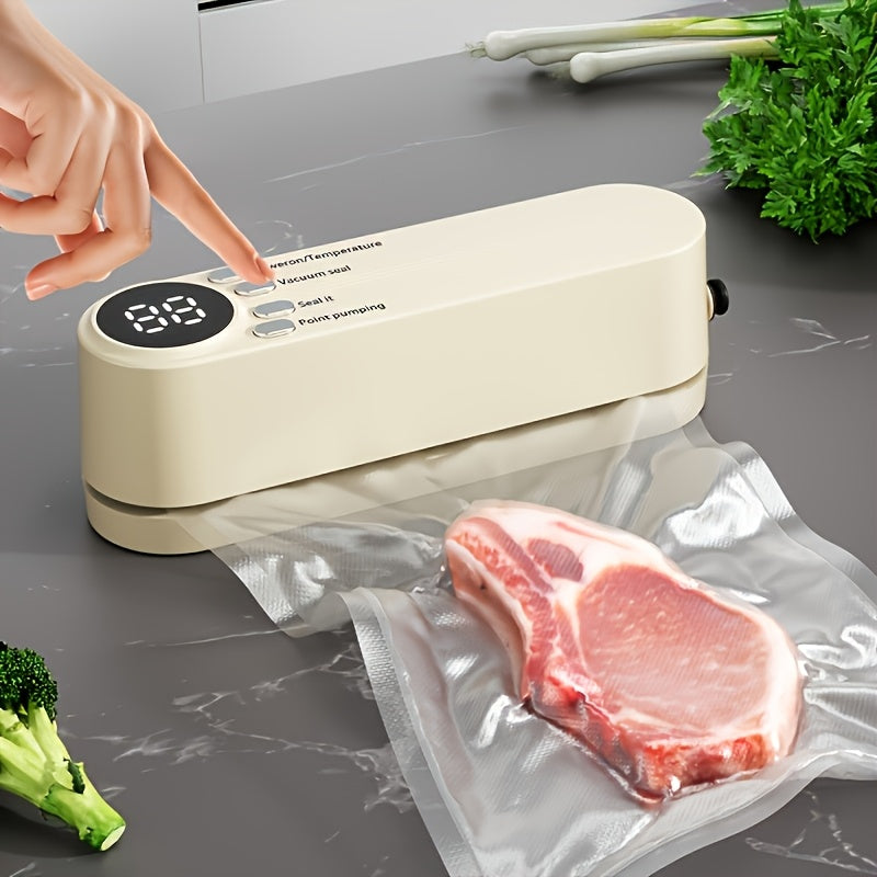Wireless Portable Vacuum Sealer USB Rechargeable Lithium Battery External Suction Inflation Snack Bag Sealing