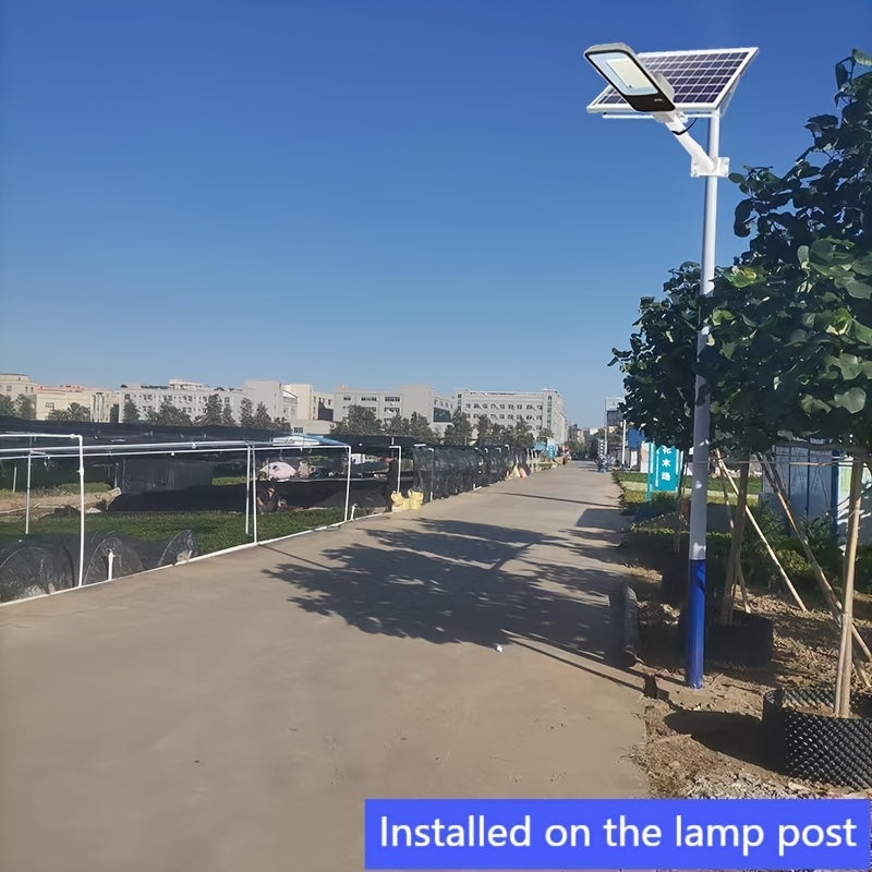 Farola solar de calle con control remoto y batería de 6000mAh, 252 LEDs, para exteriores, jardín y entrada