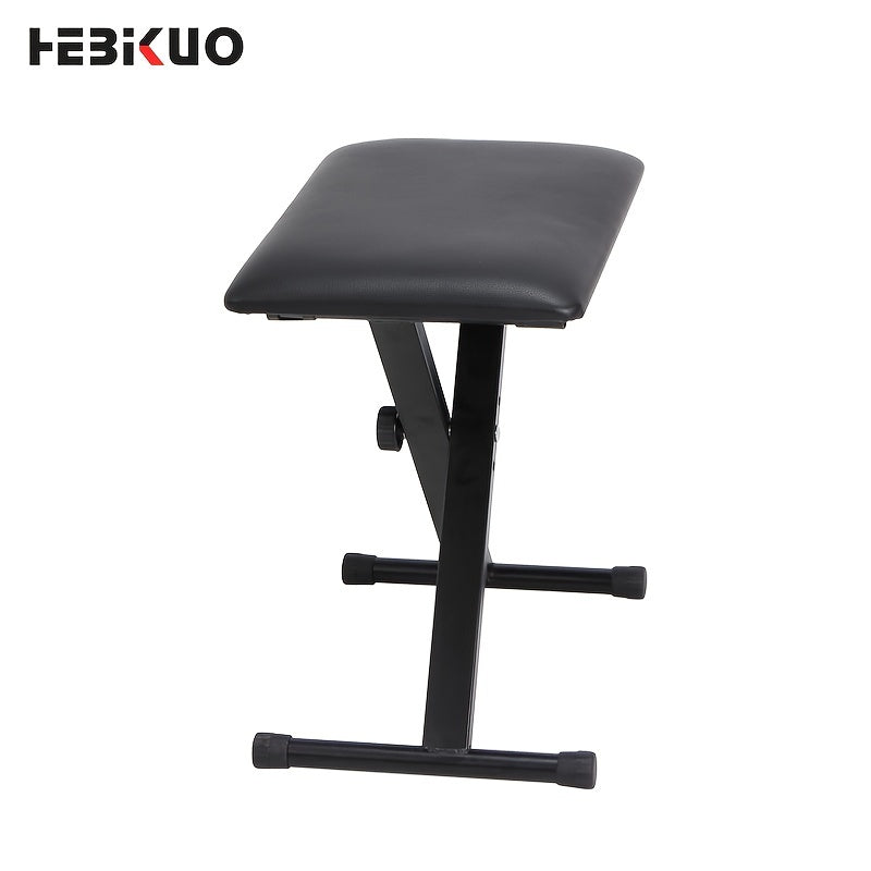 Adjustable Folding Keyboard Bench Black Portable for All Keyboard Instruments