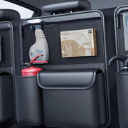 Органайзер для багажника SUV, складной, из PU-кожи, с несколькими отделениями, черный