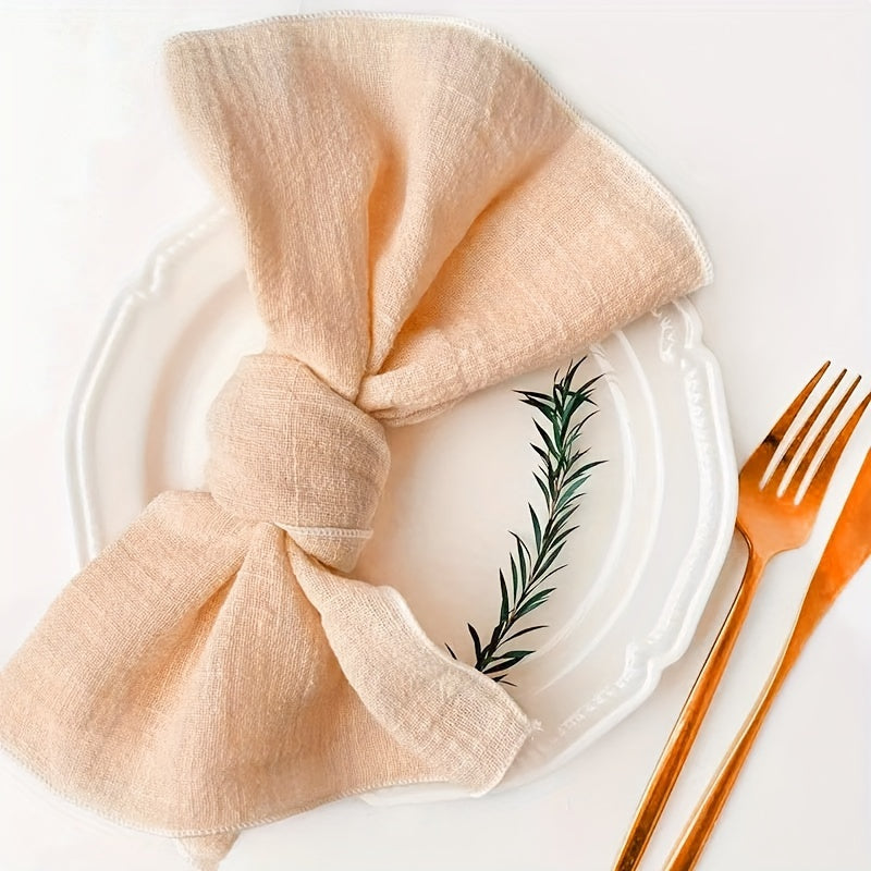 12-to'plam paxta salfetkalar kvadrat tikanli mato qayta ishlatiladigan bir rangli kechki ovqat to'y Rojdestvo