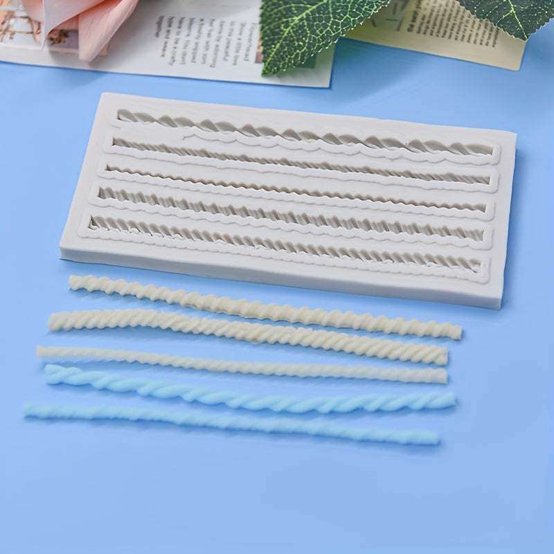 Silicone Mold for DIY Dessert Cakes and Chocolates with Braided Border Design