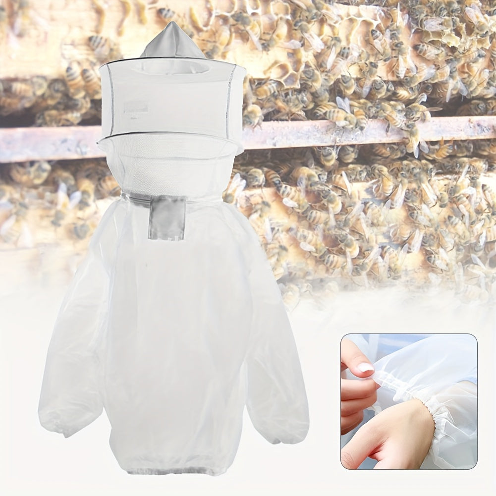 Мужской костюм пчеловода с капюшоном и прозрачной вуалью, дышащий, прочный, удобный для безопасного пчеловодства