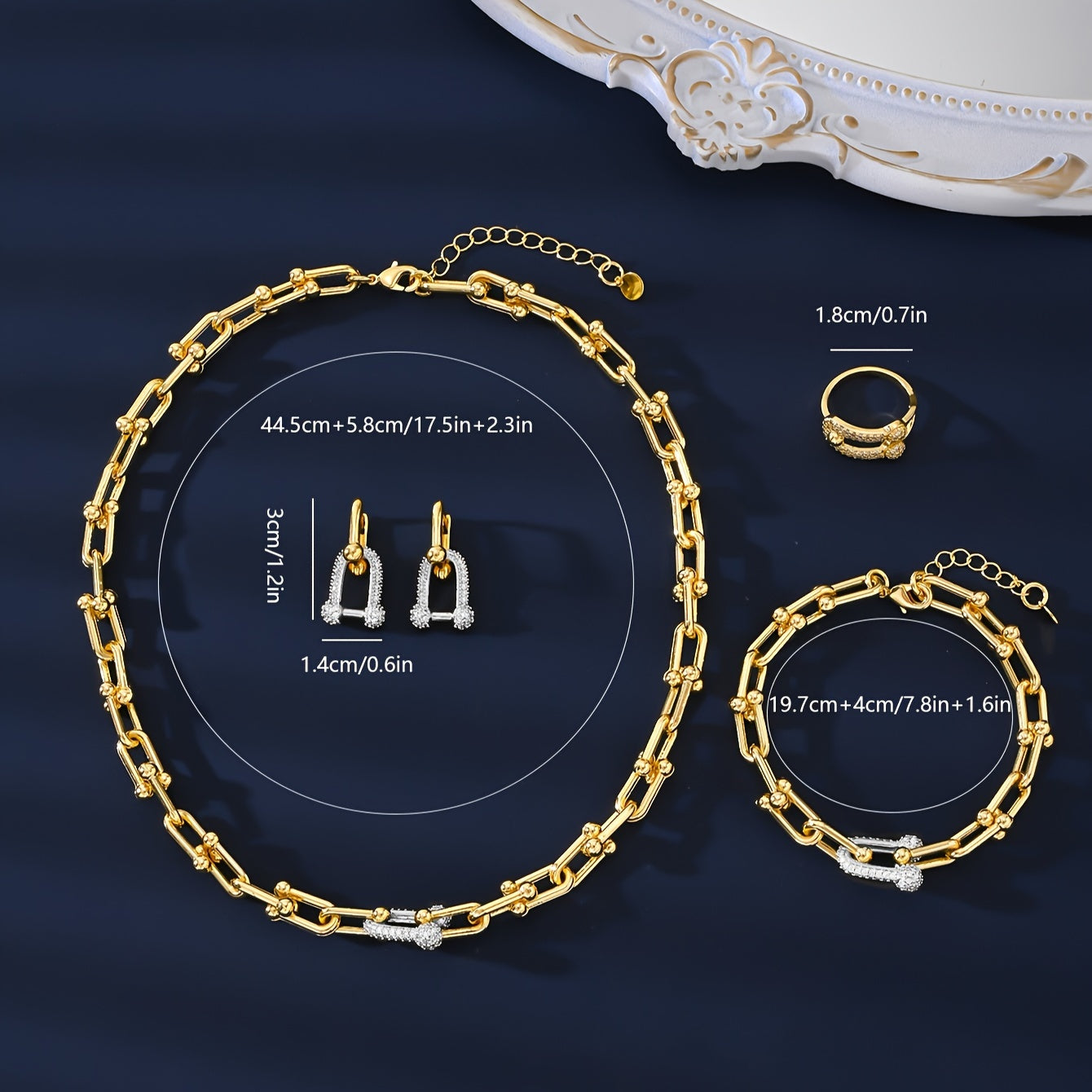 Luxury Zirconia Jewelry Set for Weddings Engagements and Daily Wear 4 Pieces