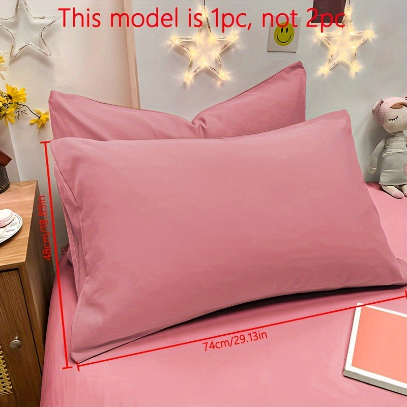 Soft Brushed Solid Color Pillowcase with Envelope Closure, Machine Washable Bedding