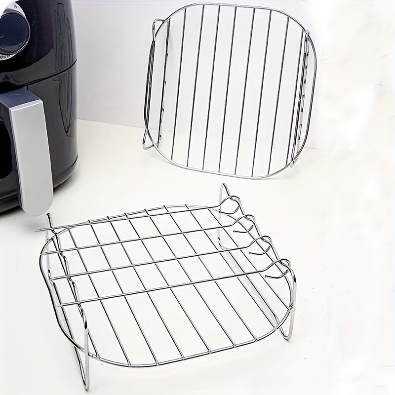 Air Fryer Rack Set Nonstick Stainless Steel Dehydrator with Skewers 19cm