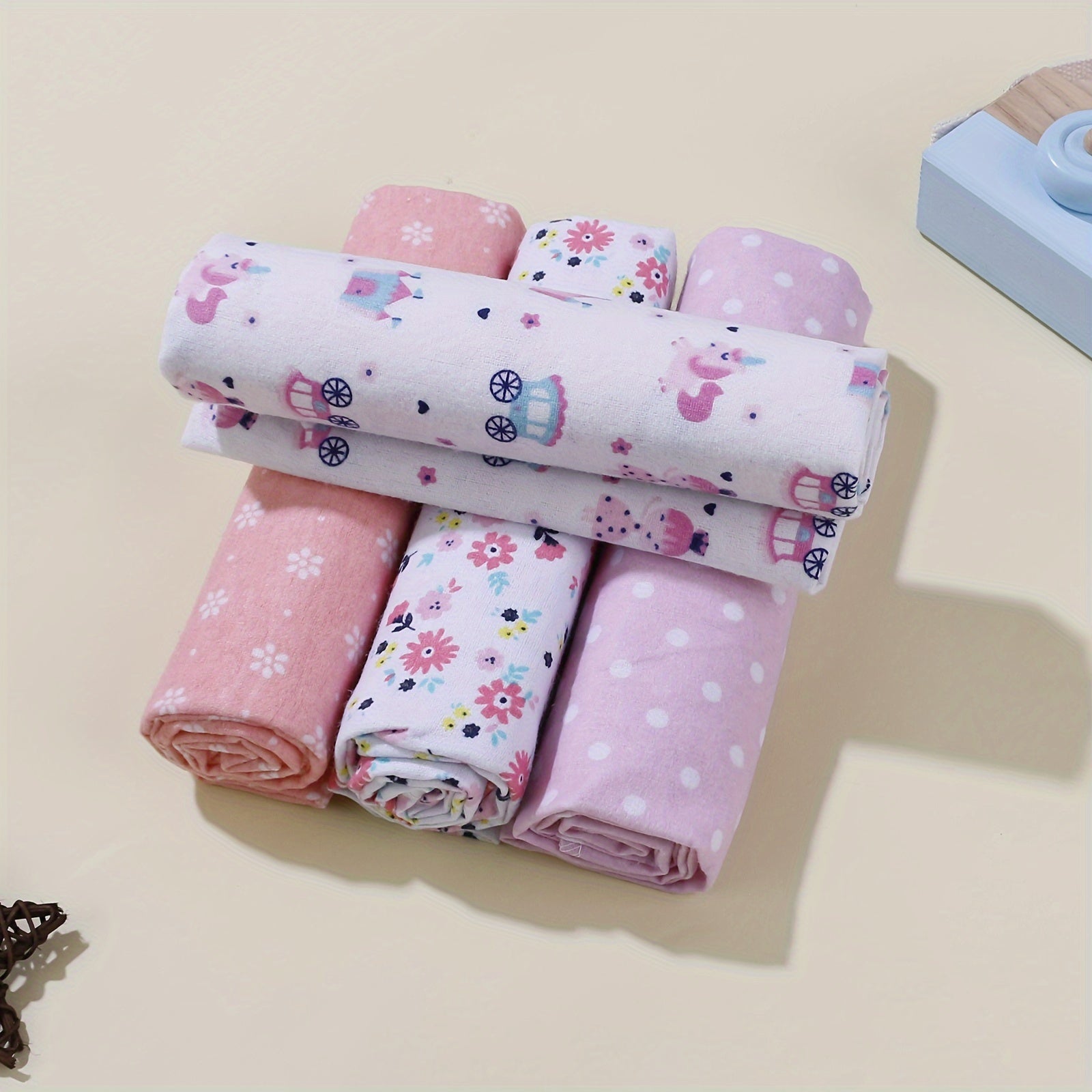 Juego de 4 mantas de algodón con estampados de dibujos animados, estrellas y coches para el hogar y viajes