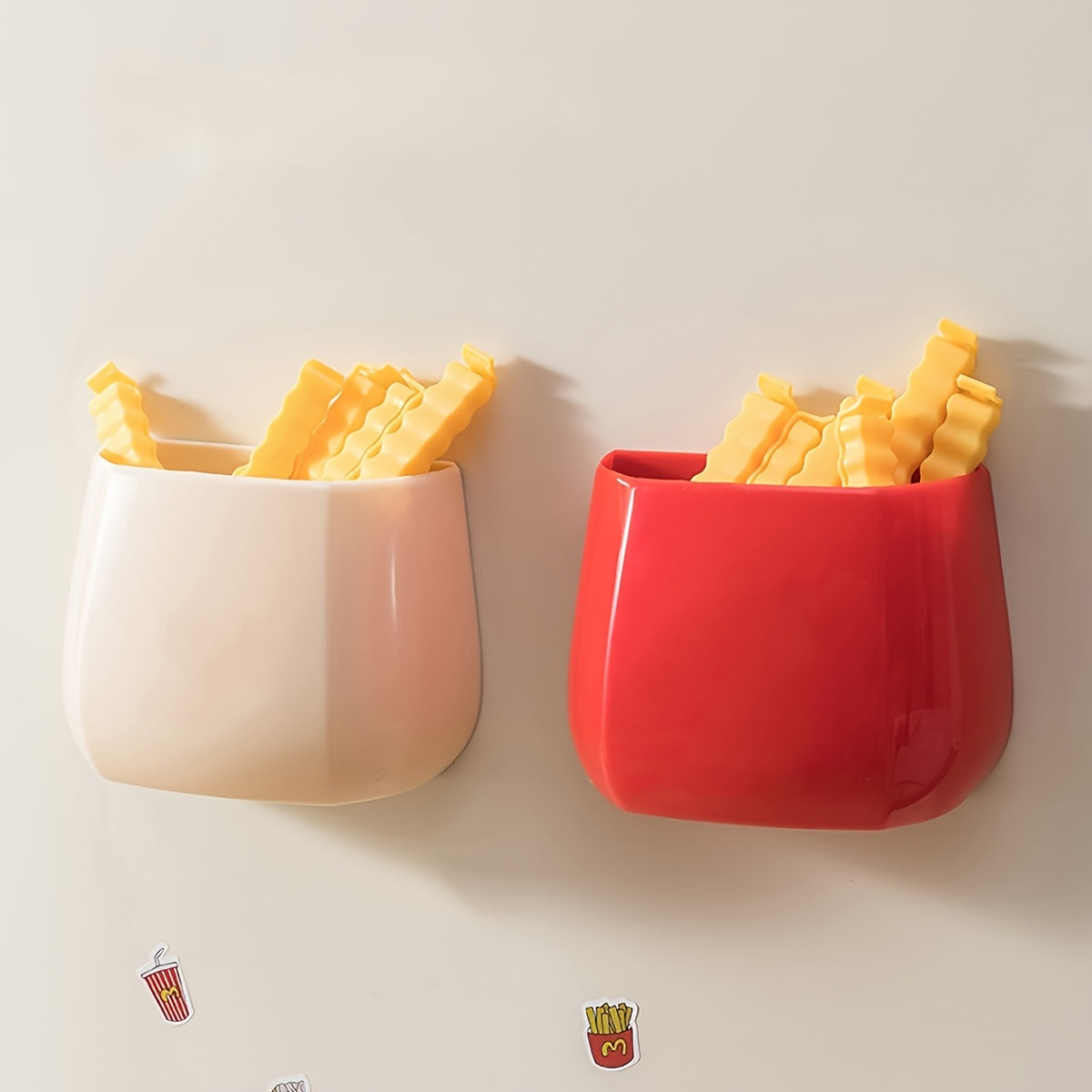 Magnetic Refrigerator Organizer with Pen Holder Plastic Storage Box for Kitchen and Desk