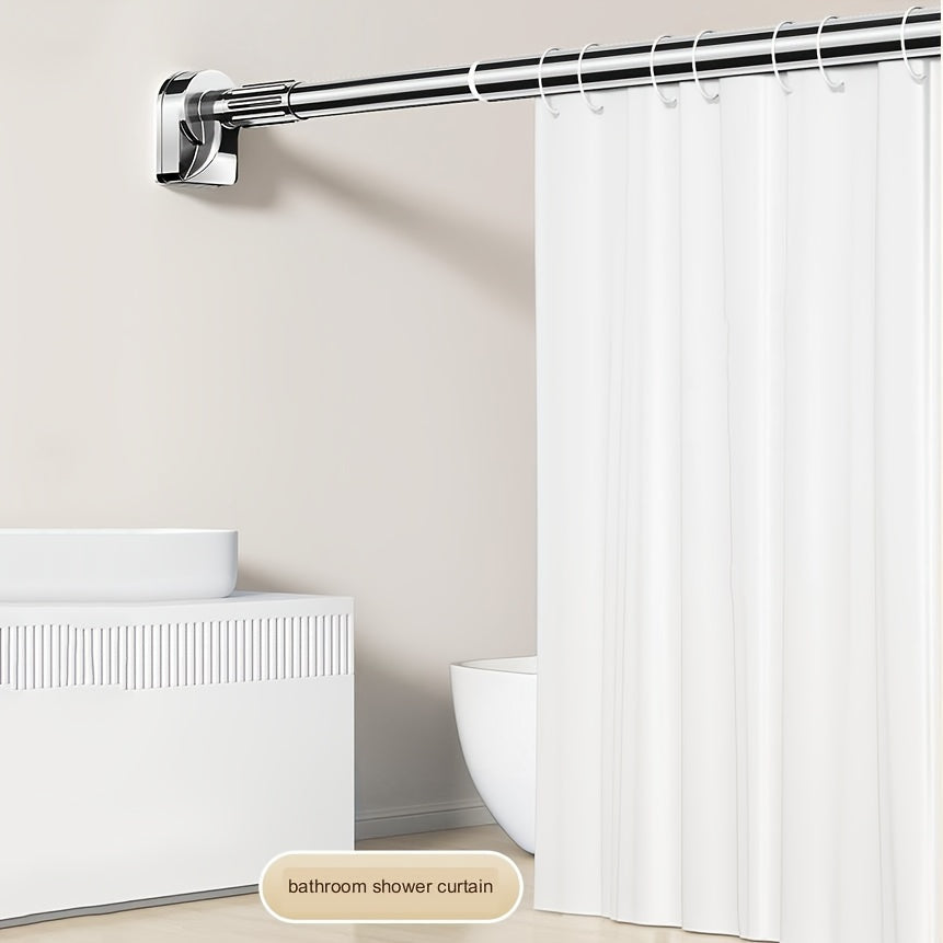 25 Inch Telescopic Shower Curtain Rod Adjustable Tension Stainless Steel White Gray Black