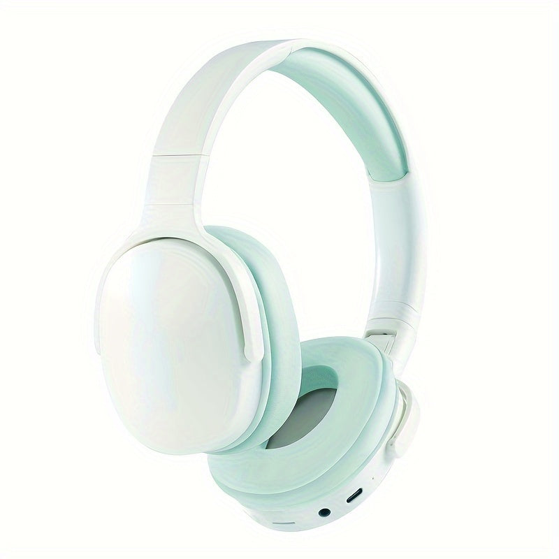 Auriculares inalámbricos plegables con sonido estéreo, cancelación de ruido, batería de larga duración, carga USB para adultos