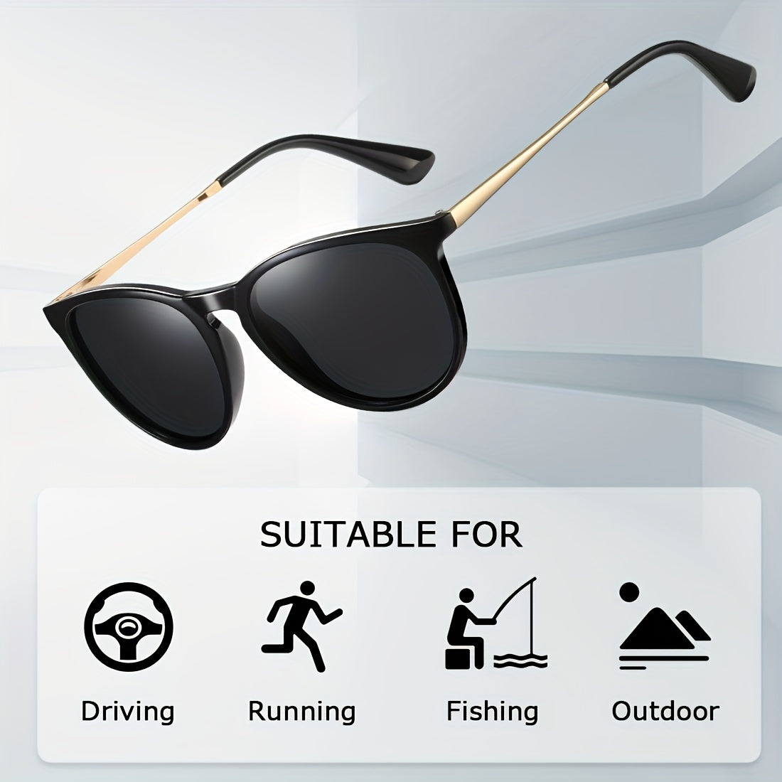 Women's Vintage Polarized Sports Sunglasses with Driving Fit for Glare Reduction