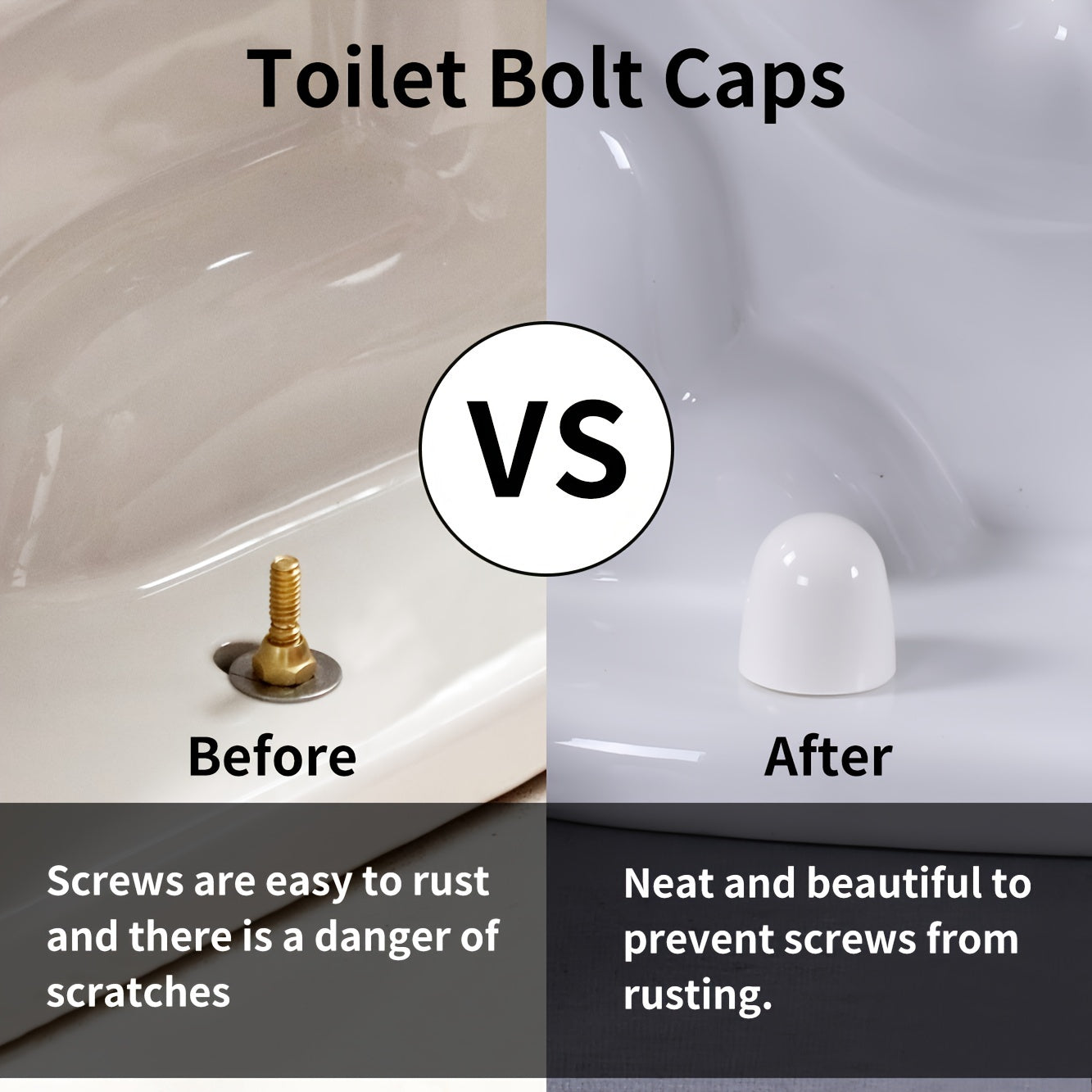 2-chi qism oq tualet bolt qopqog'i plastik oson o'rnatiladigan yuvinishlar