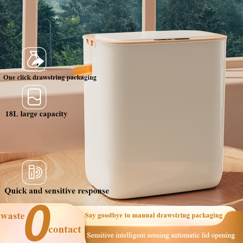 Smart Infrared Induction 18L Trash Can with USB Charging and Automatic Lid