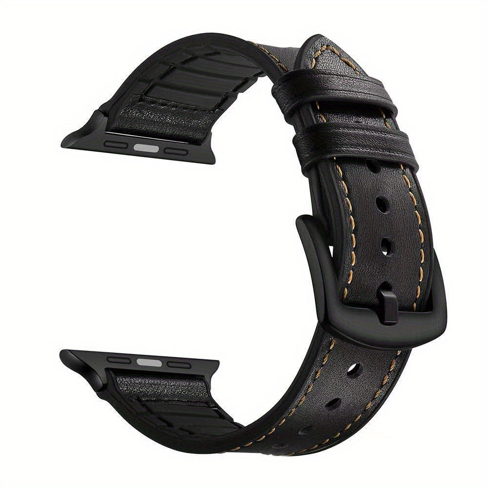 Faux Leather Watch Strap for iWatch Series 3 4 5 6 7 8 Ultra SE 38mm 40mm 41mm 42mm 44mm 45mm 49mm