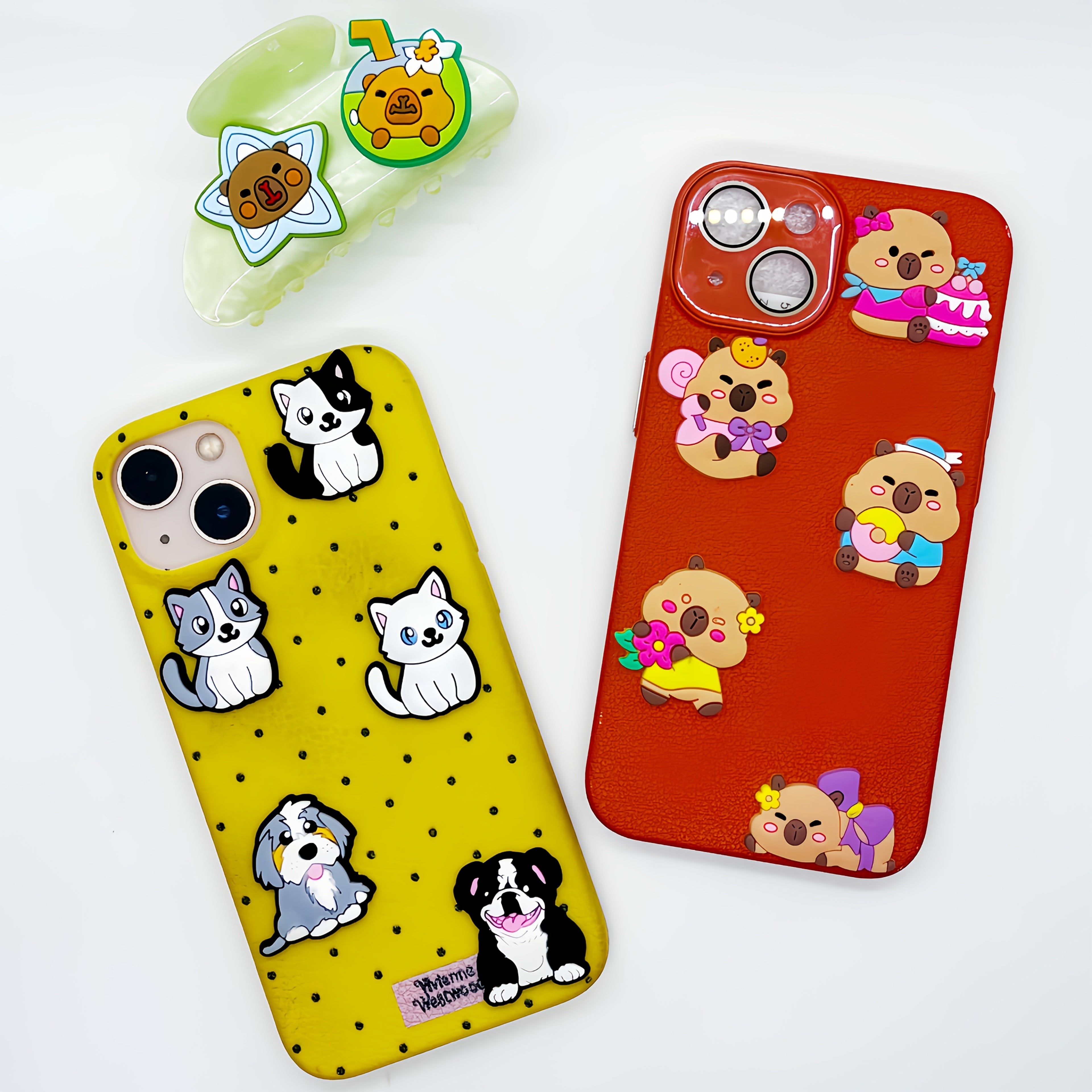 60pcs Animal PVC Charms for Phone Cases and Accessories Random Cat Dog Dino Toys