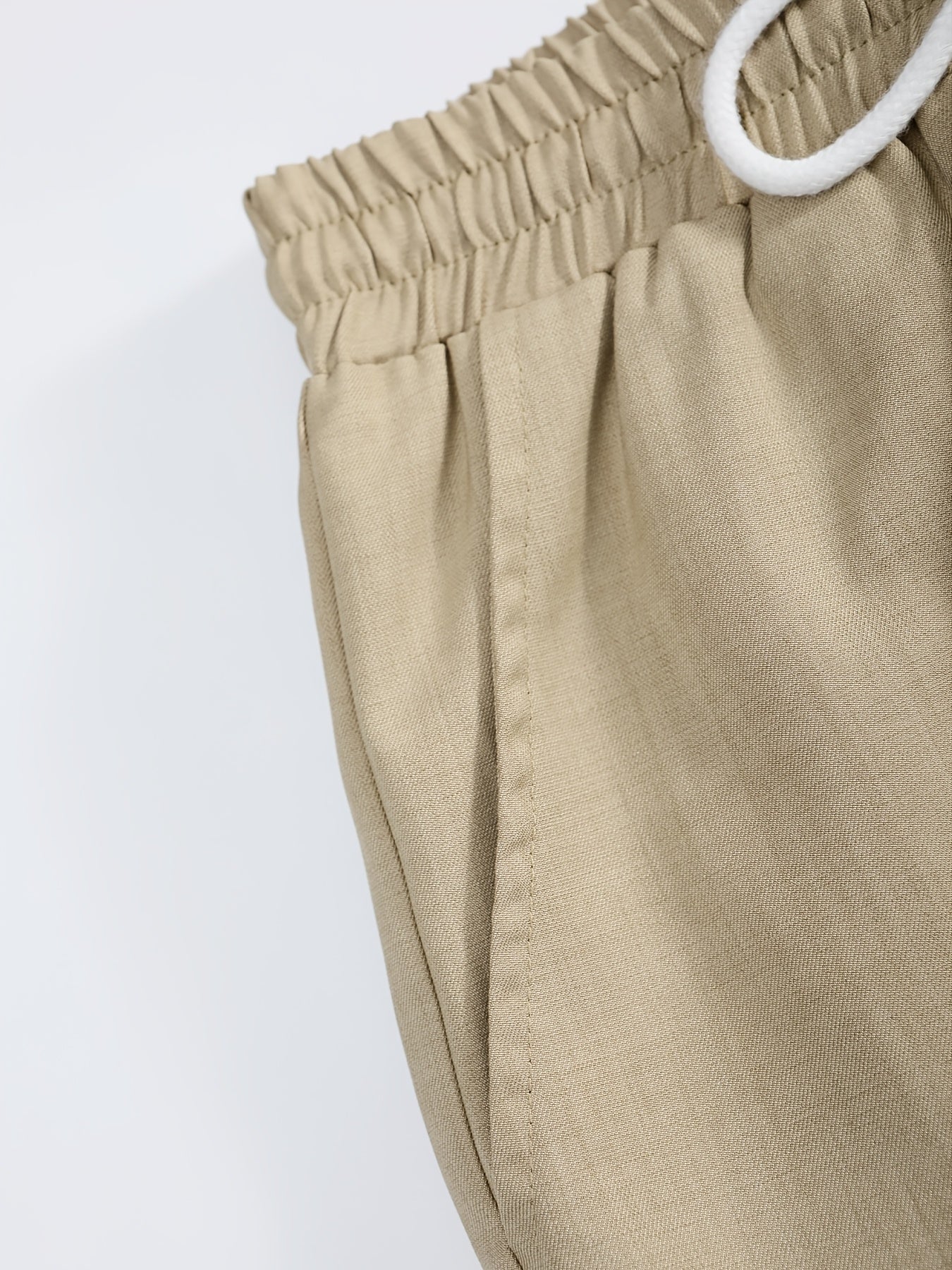 Casual Short-Sleeve Shirt and Long Pants Outfit Polyester Solid Color All-Season