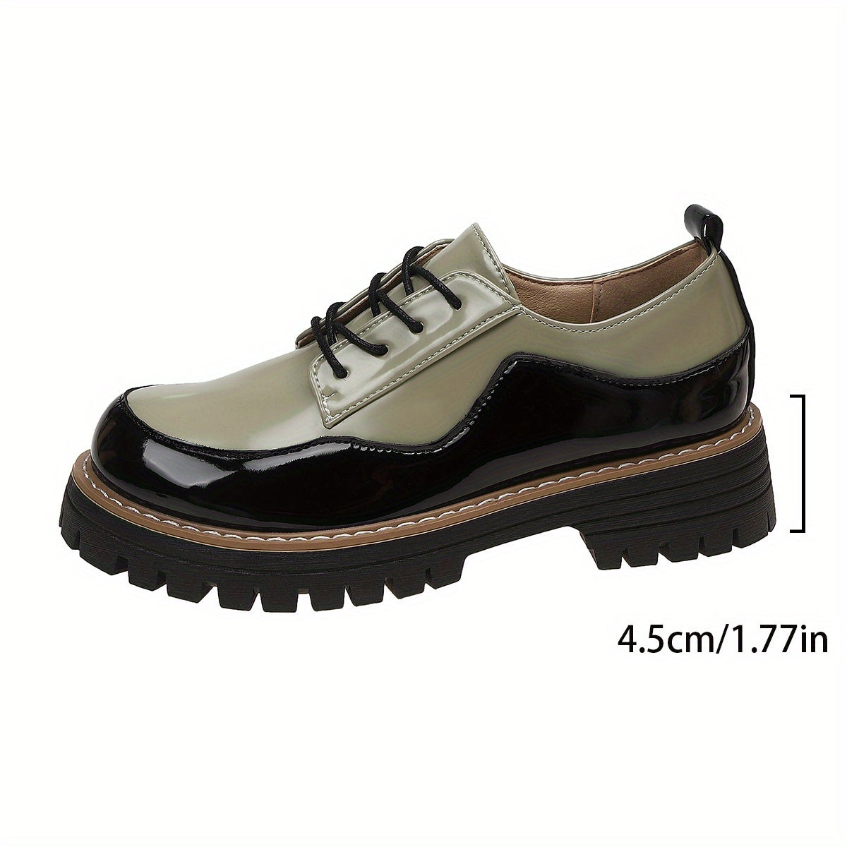 Women's Loafers Color Block Flat Shoes with Height-Increasing Sole