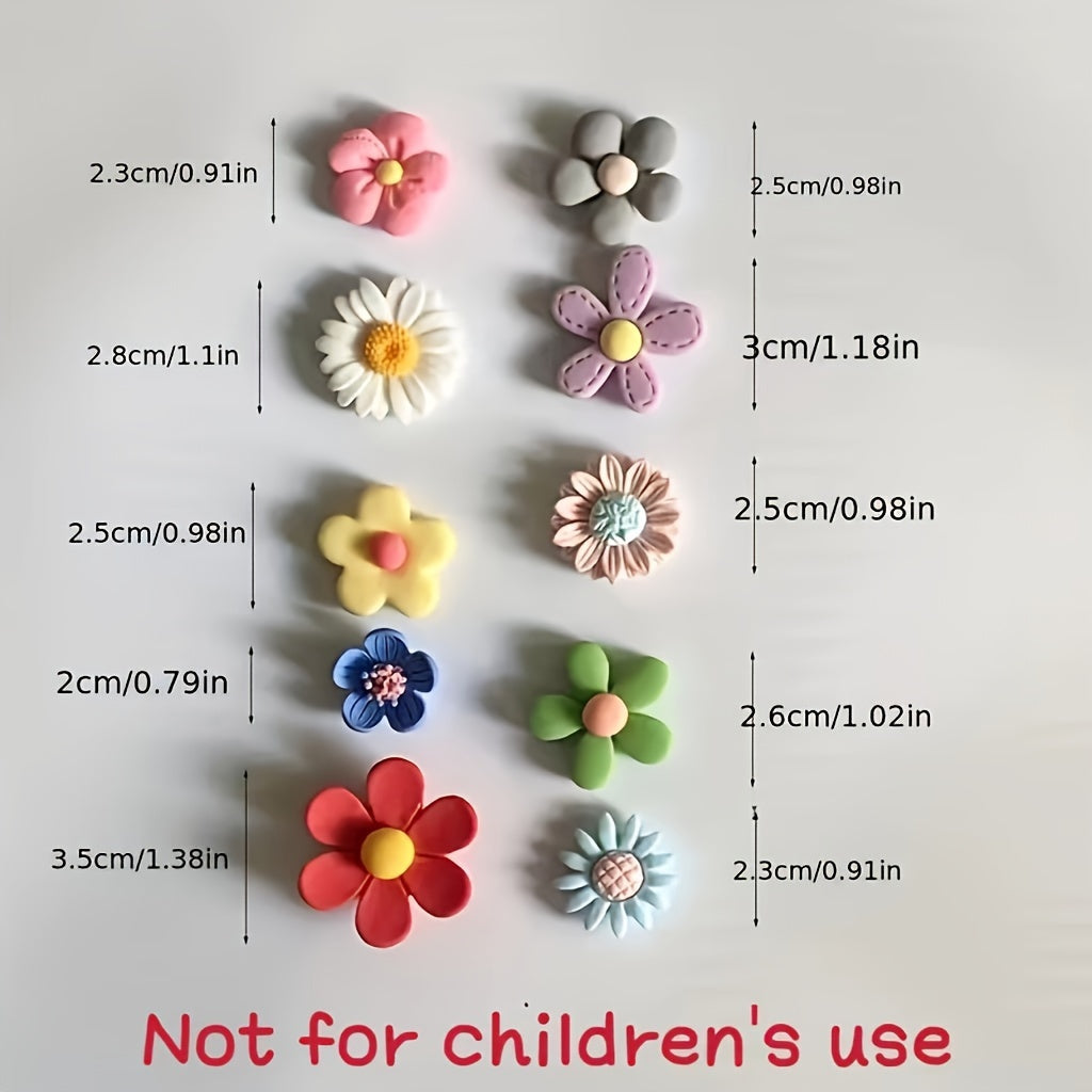 10Pcs Colorful Cartoon Flower Shoe Charms for Clogs Sandals and Slippers