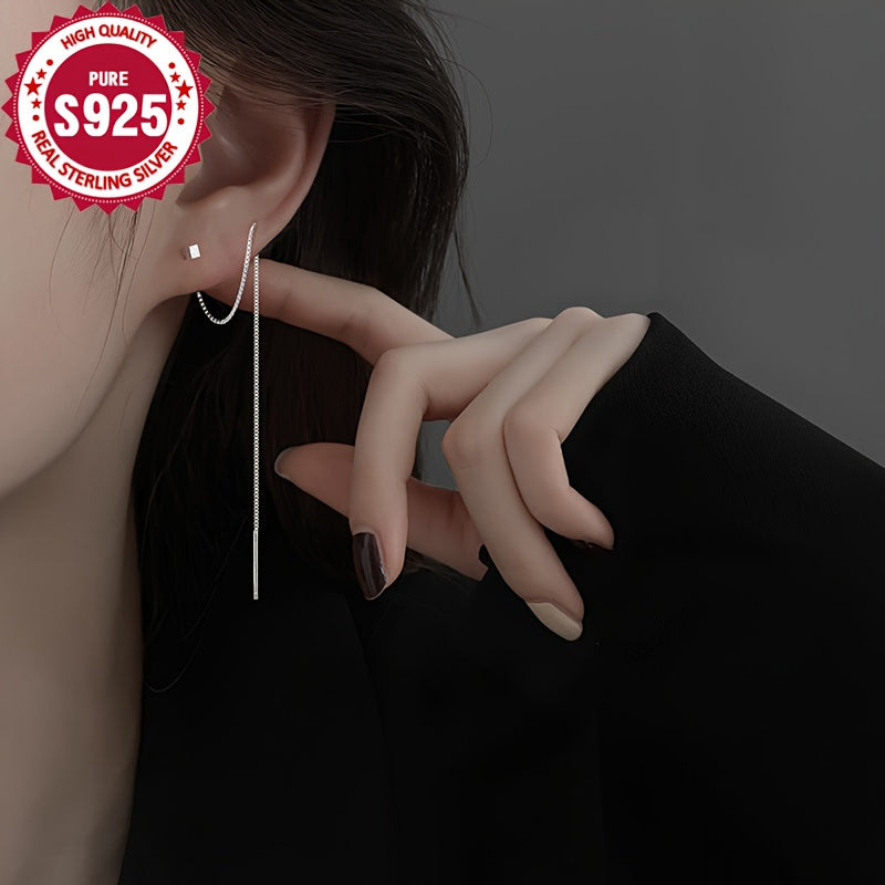 925 Sterling Silver Drop & Dangle Earrings oddiy pastoral uslubda - uzun tassel iplar, qoplamasiz dizayn, engil va gippoallergen quloq ignasi bilan. Ushbu nafis moda sirg'alar barcha mavsumlar uchun mukammal, sport va ... uchun ideal.