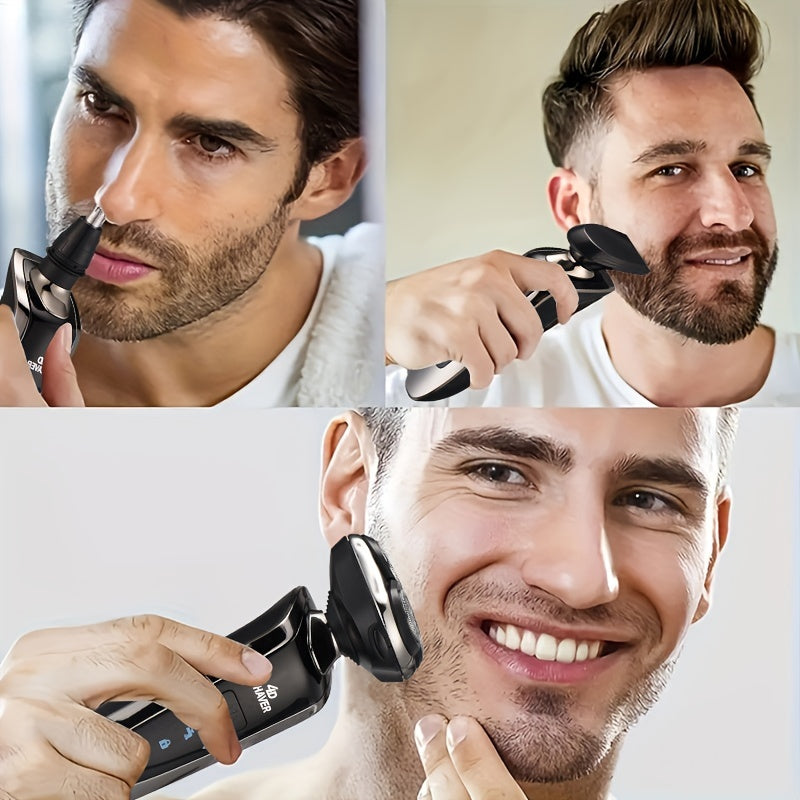 Men's Electric Shaver Set 5-in-1 Rechargeable Trimmer and Cleaning Brush