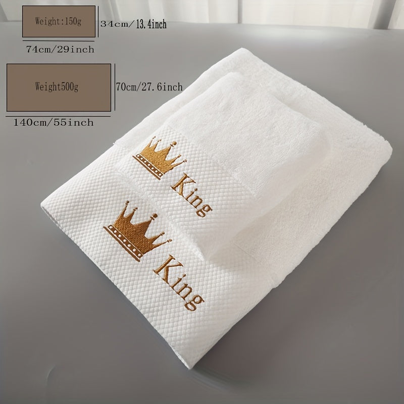 Cotton Bath Towels Soft Absorbent Embroidered for Household and Hotel Use