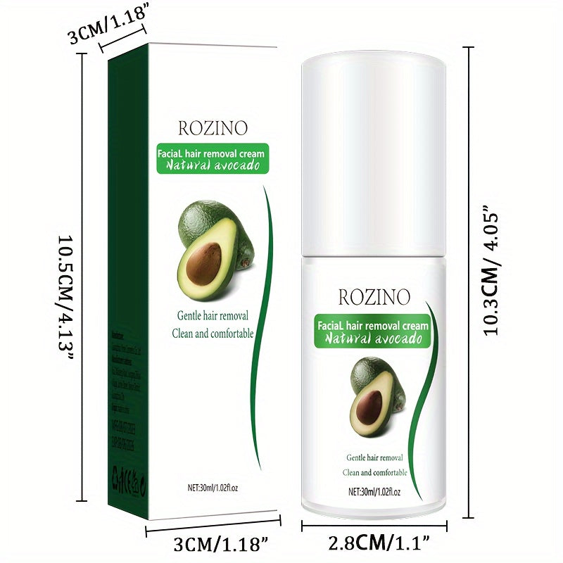 Avocado Hair Removal Cream for Body Hypoallergenic Plant-Based Squalane