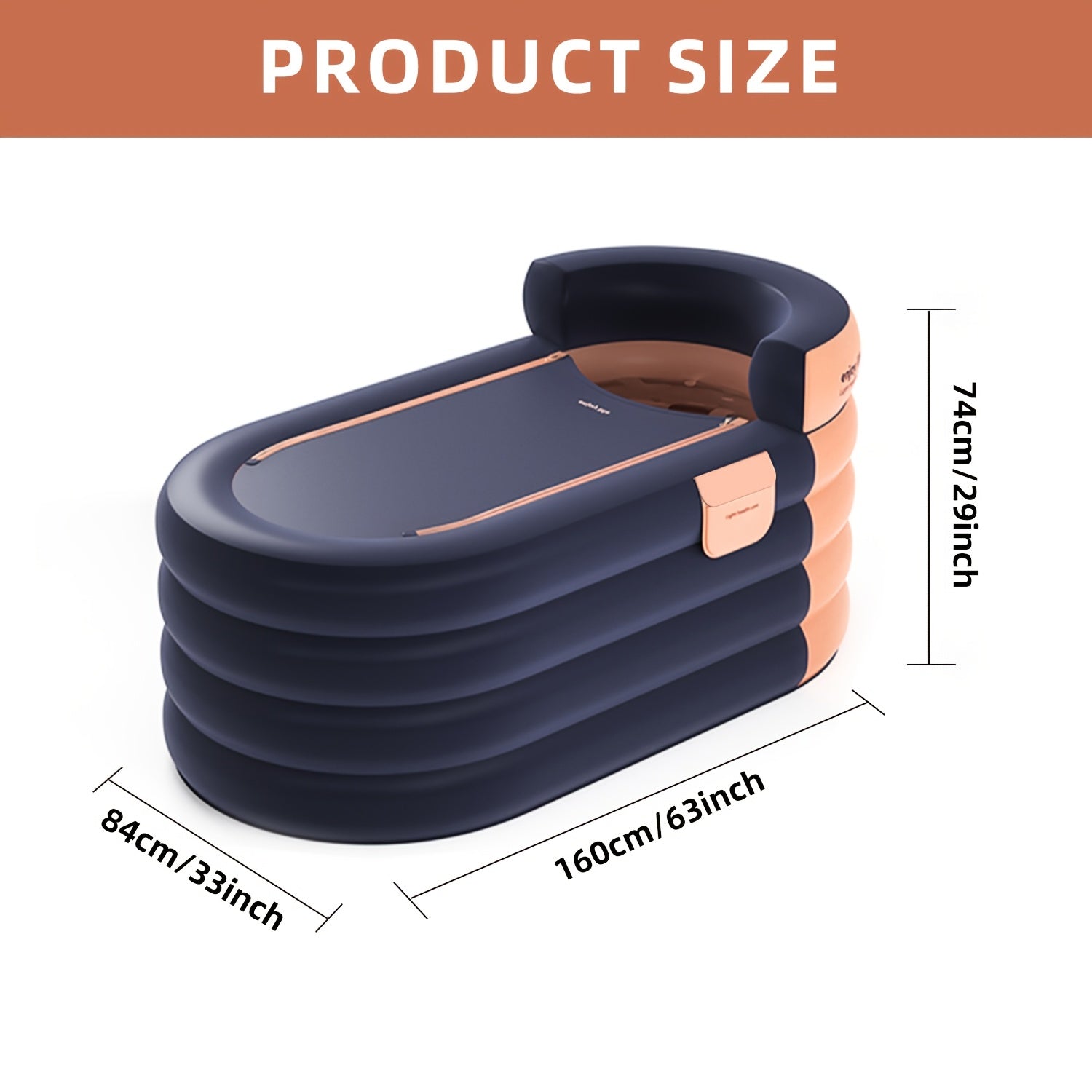 Ichki/tashqi foydalanish uchun qalin, oson shishiriladigan va drenajli dizaynga ega bo'lgan portativ va yig'iladigan spa vannasi.