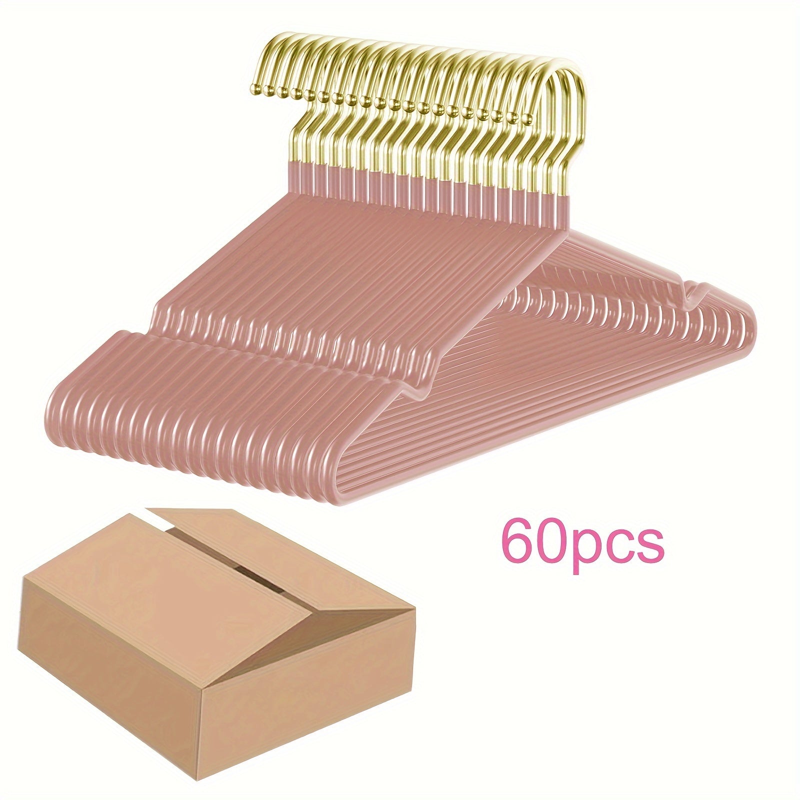 Pack of 10/20/60 Heavy Duty Metal Clothes Hangers with Non-Slip Rubber Coating Space-Saving Sturdy for Shirts Skirts Coats