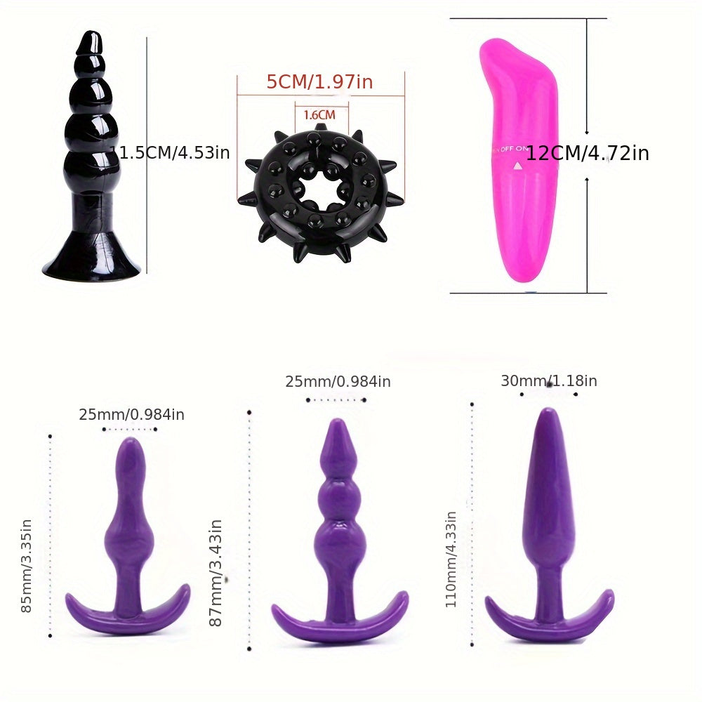 Unisex Silicone BDSM Bondage Set with Anal Plug Handcuffs and Ankle Cuffs