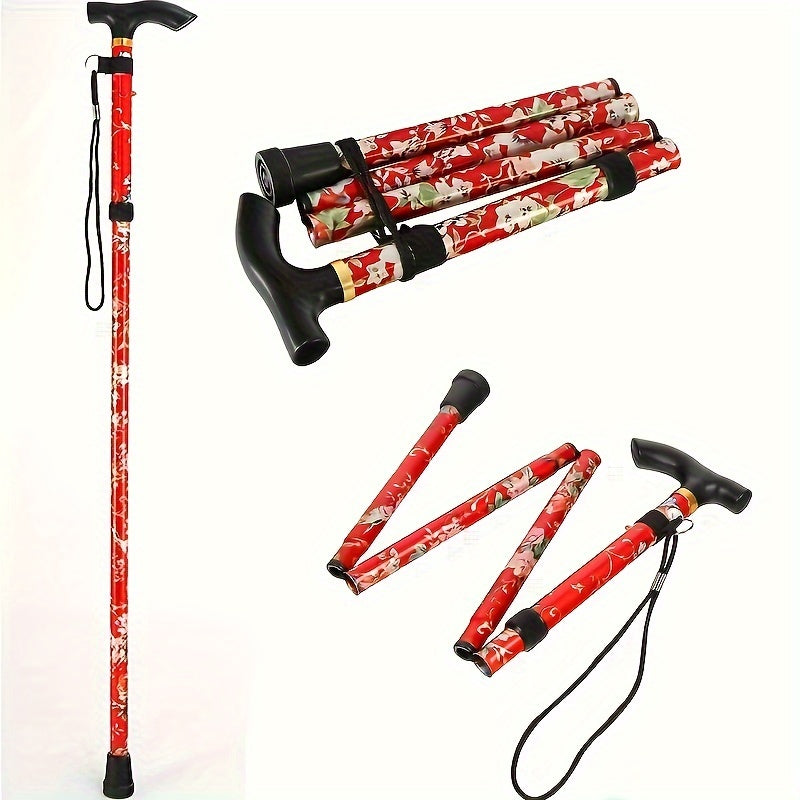 Unisex Aluminum Folding Crutches Adjustable Walkers with Anti-Slip Tips