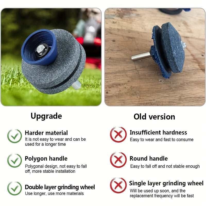 Universal Lawn Mower Blade Sharpener Double Layer Corundum Drill Guide
