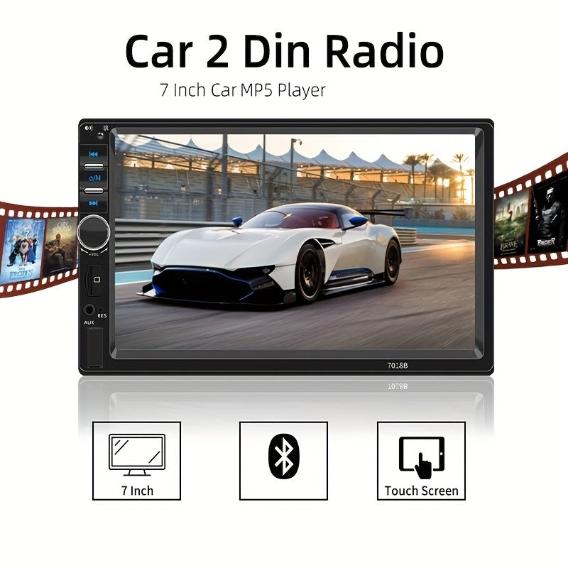 Car MP5 Radio with CarPlay Android Auto 7-Inch HD Touch Screen GPS Reversing Camera Support