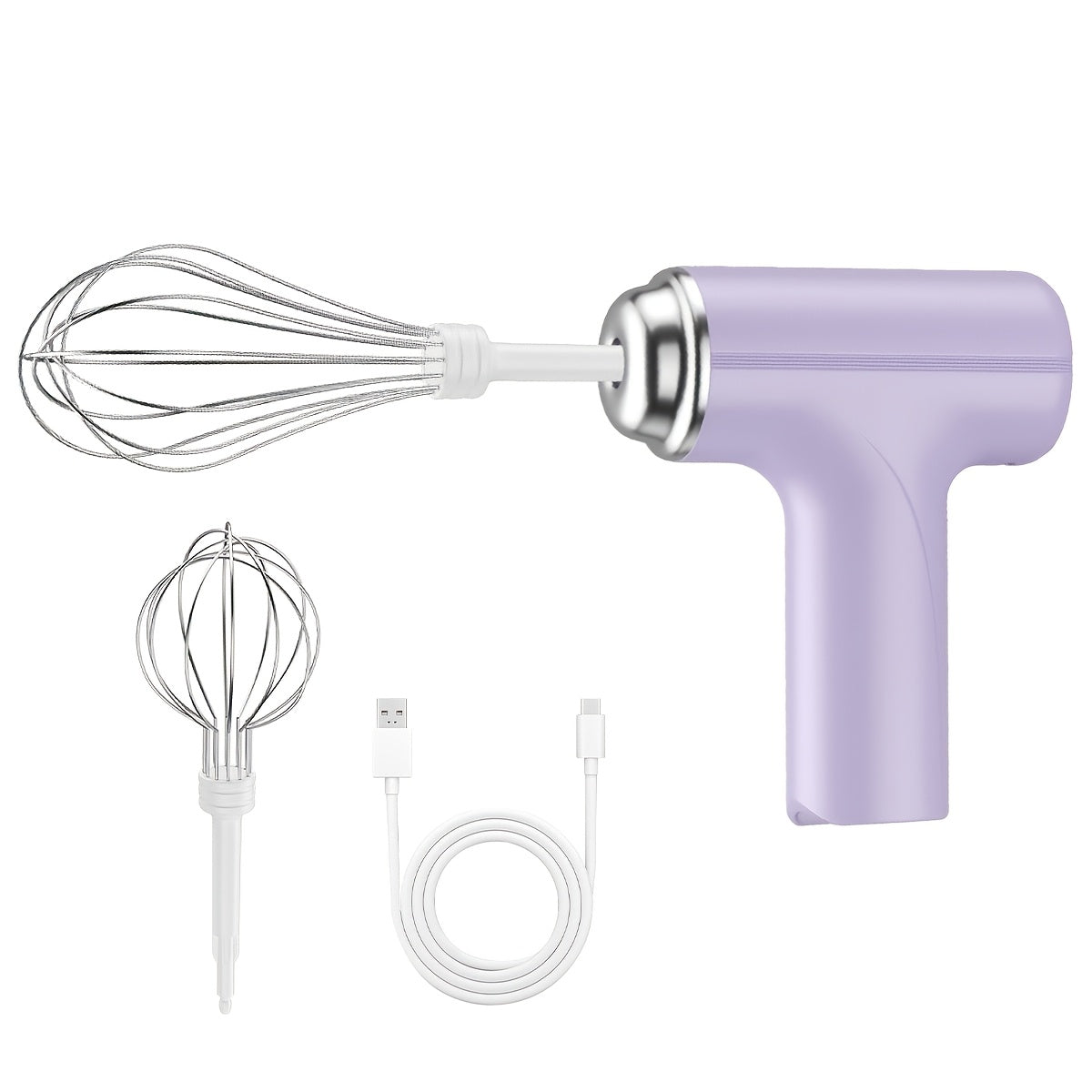 Беспроводной электрический ручной взбиватель для яиц - перезаряжаемый через USB, легкий кухонный миксер с 3 скоростями