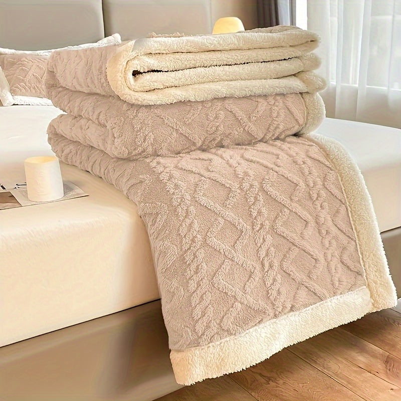 Gray Taffeta Throw Blanket Ultra-Soft Fleece Geometric Pattern Dorm Bedroom