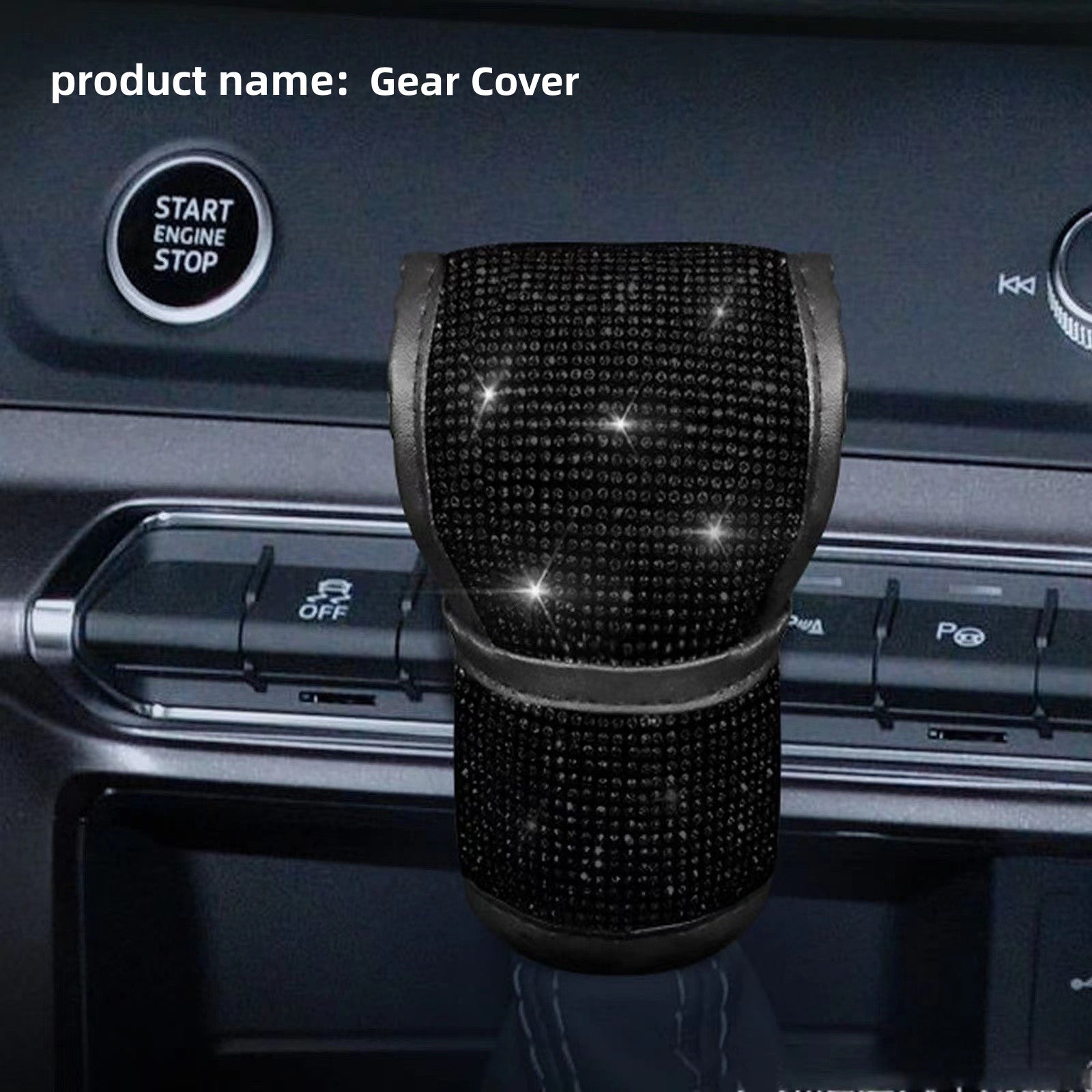 Avtomobil uzatish vintlari qopqog'i PU charmli dekorativ uzatish qopqog'i bilan soxta olmos dizayni