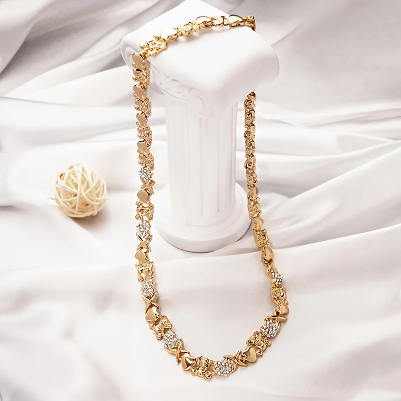 Women’s Wedding Jewelry Set with Earrings Ring Bracelet Necklace 5 Piece Gift